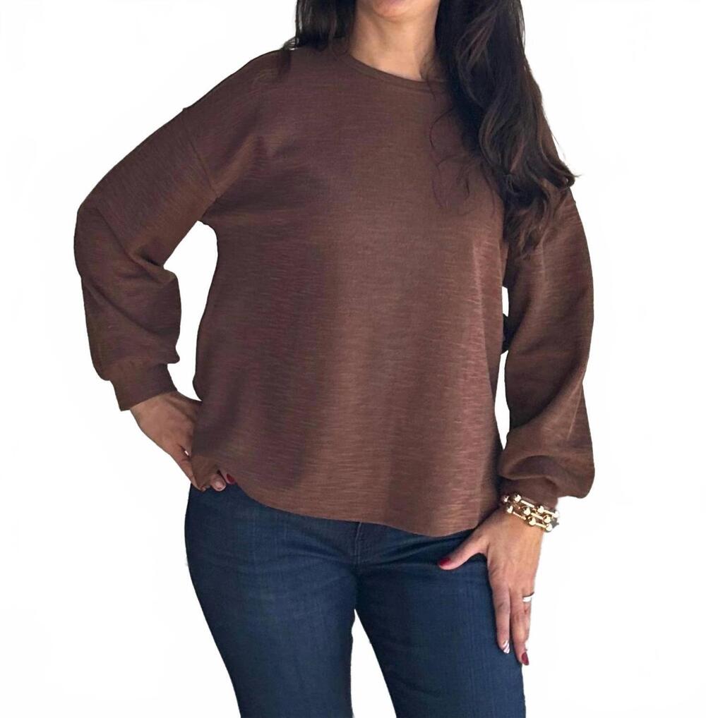 NEW BLU PEPPER daniela knit top in brown
